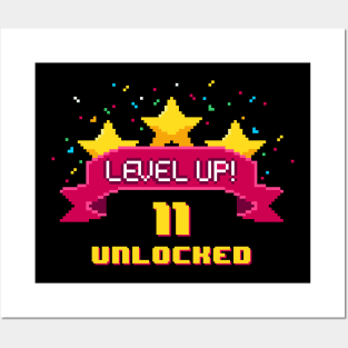 11th Birthday Level Up 11 years old unlocked Posters and Art